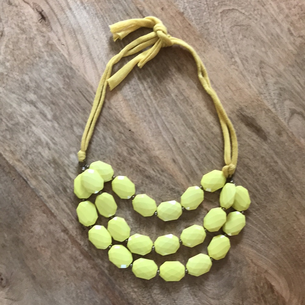 Three Strand Yellow Necklace - Picture 6 of 7